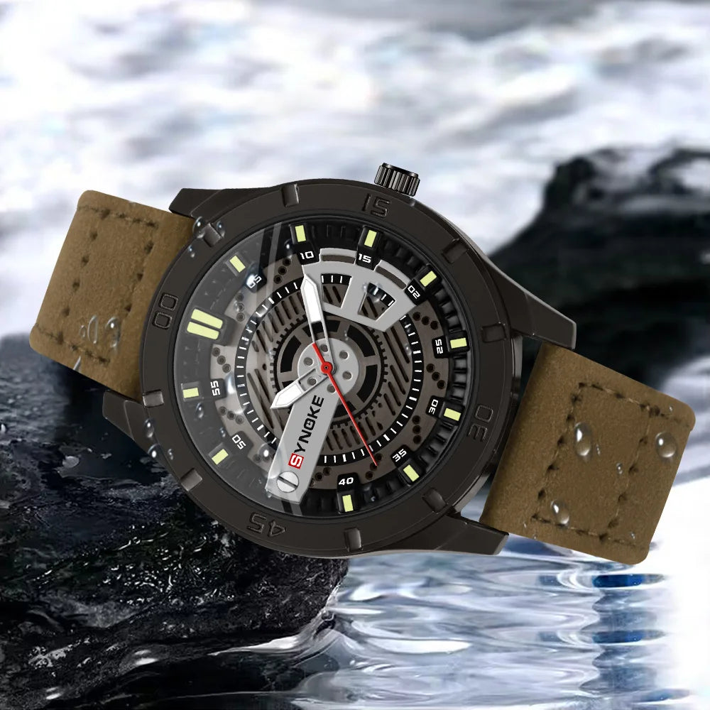 SYNOKE Men Quartz Watch Fashion Simple Business Belt Quartz Watch For Men Watch Student Wristwatch Sports Non Mechanical New