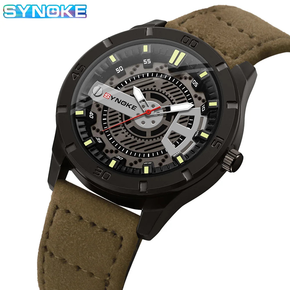 SYNOKE Men Quartz Watch Fashion Simple Business Belt Quartz Watch For Men Watch Student Wristwatch Sports Non Mechanical New