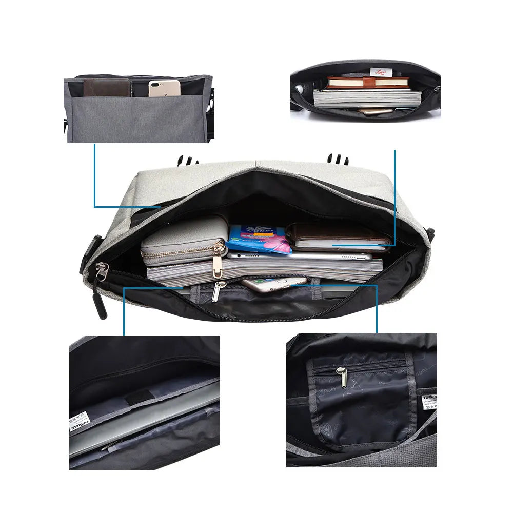 Men Crossbody Bags Men's Bags  Shoulder Student Travel Messenger Bag Fashion Canvas Crossbody Multifunction School Laptop Bag