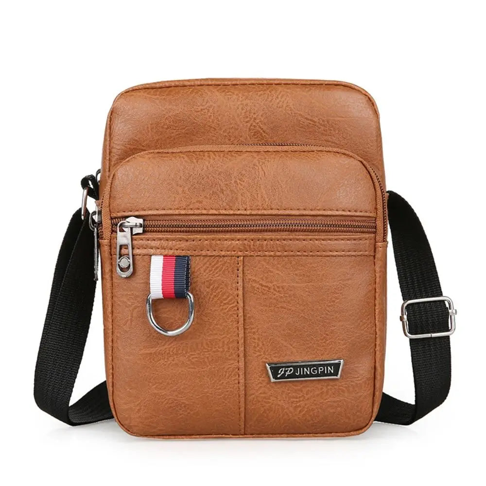 PU Leather Men's Casual Bag Large Capacity Waterproof Crossbody Bag Multifunctional Handbag Shoulder Messenger Bags Brown Black