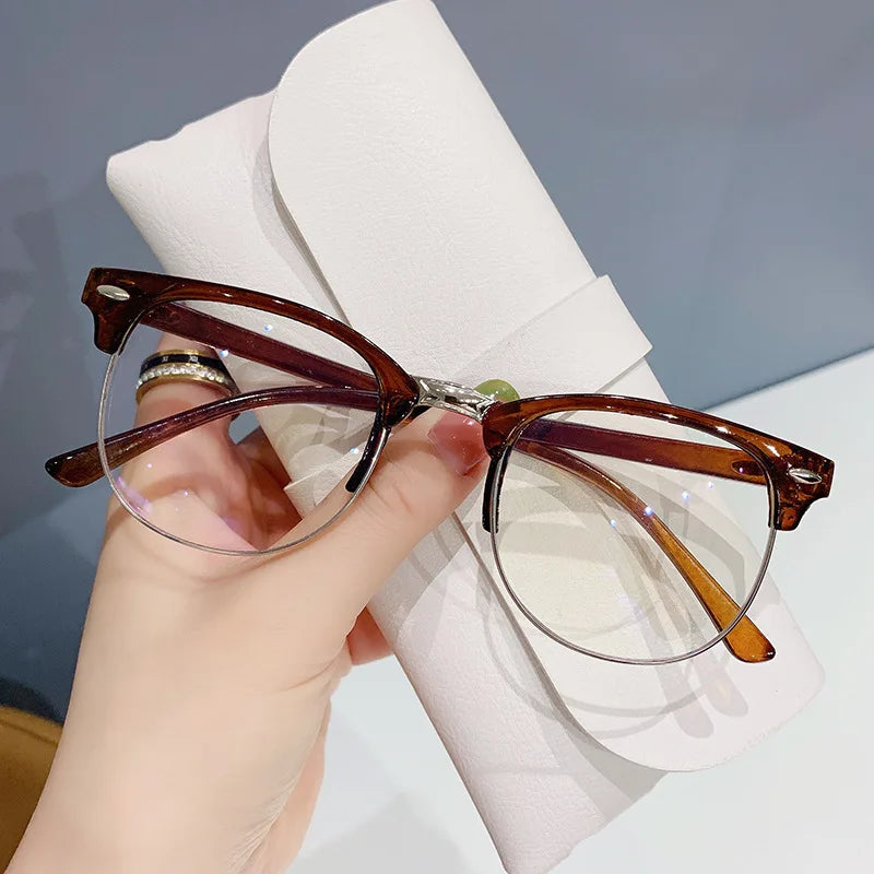 Glasses Ultralight Retro Transparent Frame Plain Men Women Anti Blue Light Glasses Party Decorate Eyeglasses Fake Glasses