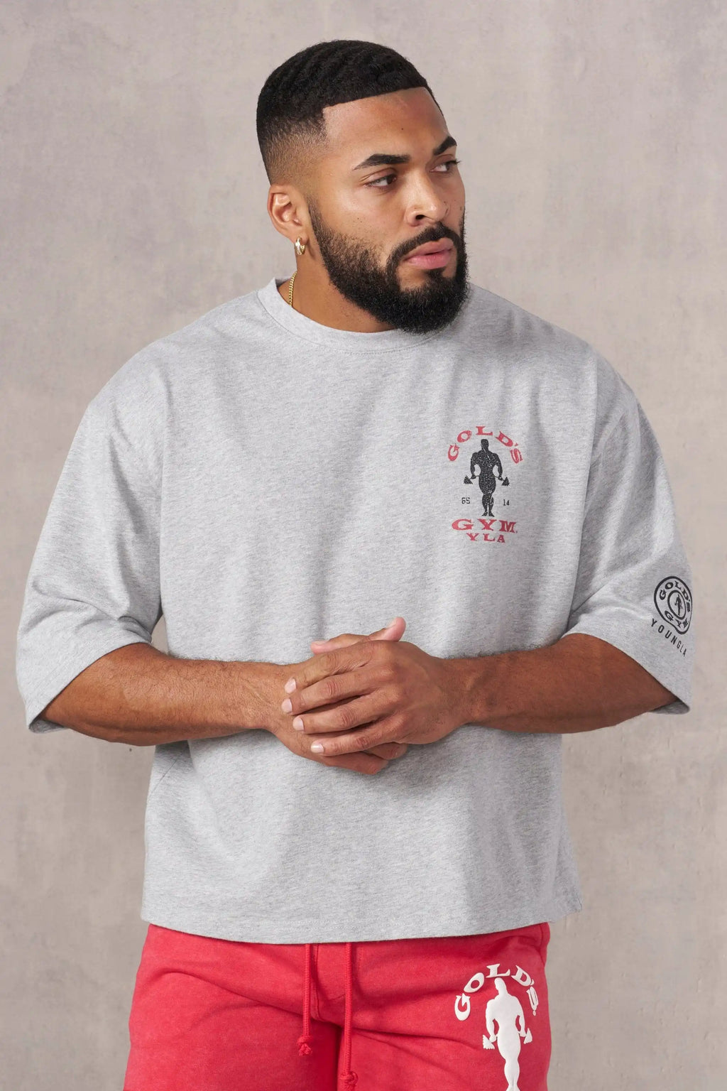 Summer new men's cotton T-shirt jogger sports fitness cotton slim short sleeve