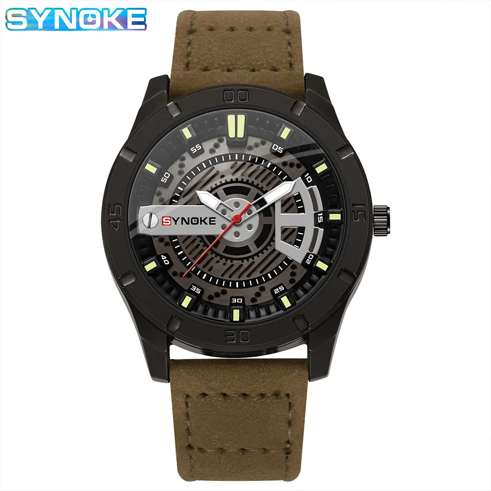 SYNOKE Men Quartz Watch Fashion Simple Business Belt Quartz Watch For Men Watch Student Wristwatch Sports Non Mechanical New
