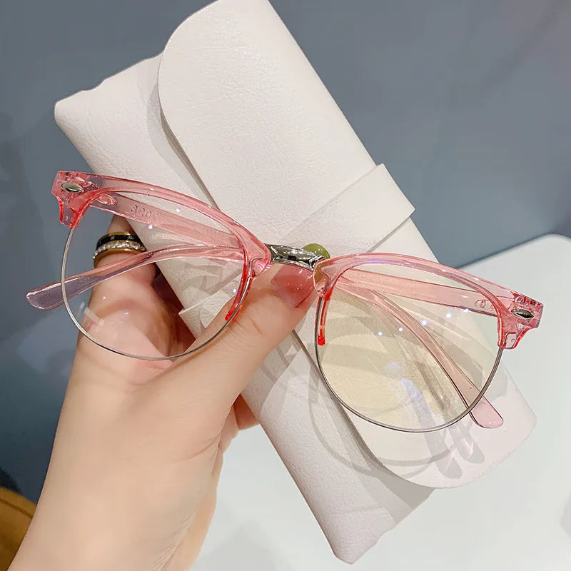Glasses Ultralight Retro Transparent Frame Plain Men Women Anti Blue Light Glasses Party Decorate Eyeglasses Fake Glasses