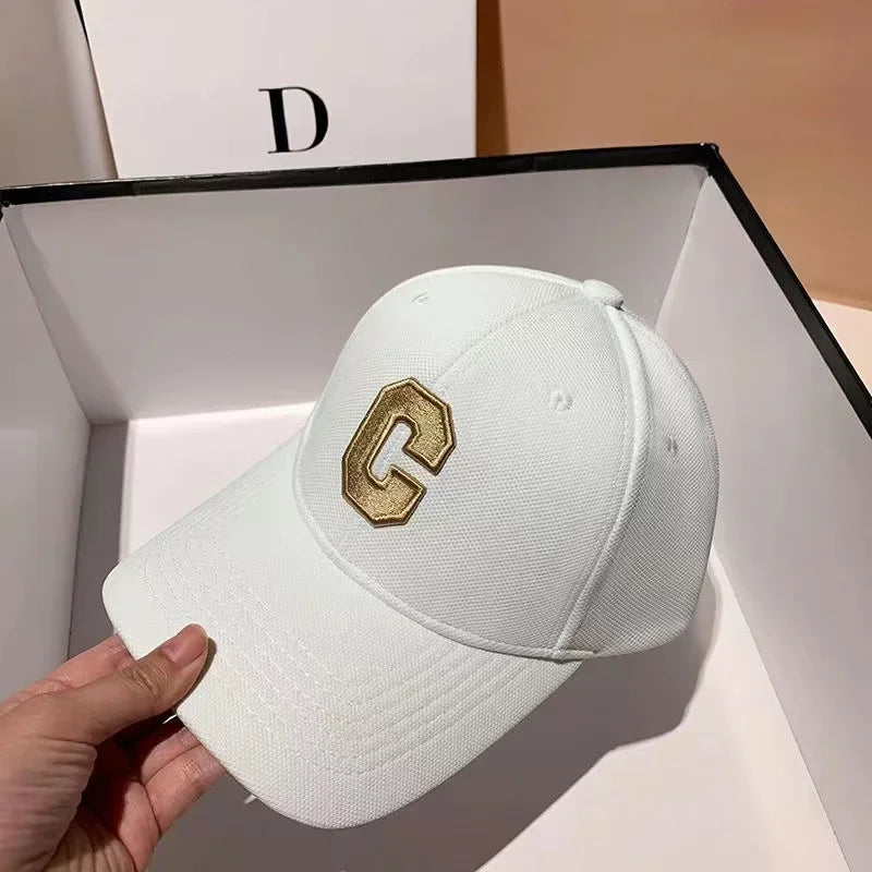 Hats for Men  New C Letter Embroidered Baseball Cap Kpop Fashion Couple Snapback Cap Men and Women Sun Hats Chapeau Homme