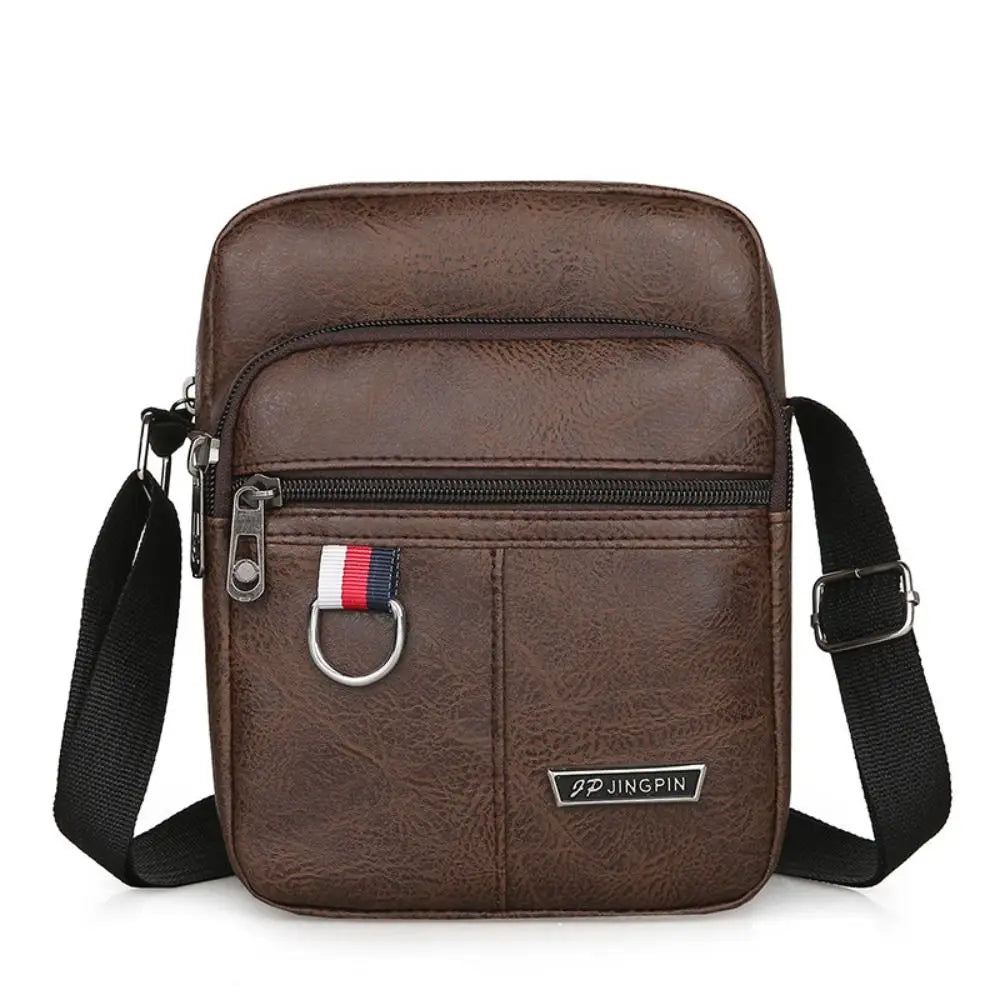 PU Leather Men's Casual Bag Large Capacity Waterproof Crossbody Bag Multifunctional Handbag Shoulder Messenger Bags Brown Black