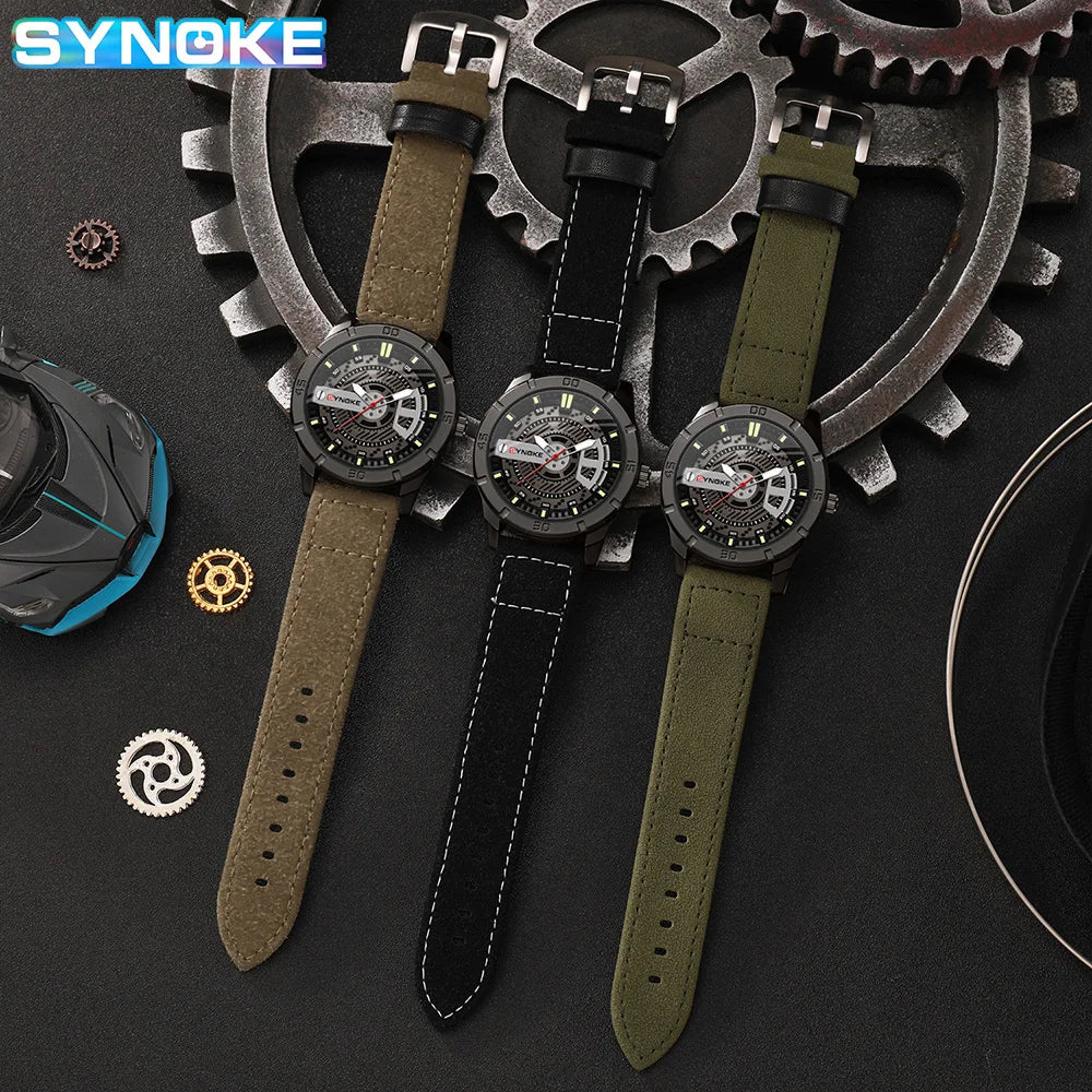 SYNOKE Men Quartz Watch Fashion Simple Business Belt Quartz Watch For Men Watch Student Wristwatch Sports Non Mechanical New