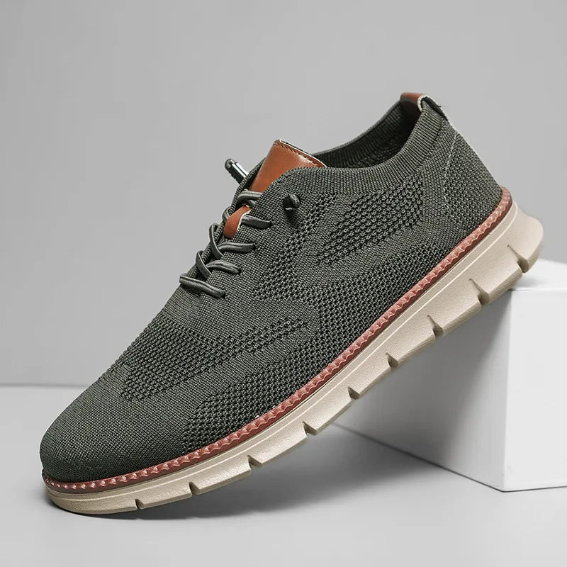 Men's Sneakers Casual Breathable Flat Shoes Outdoor Light Comfortable Anti-Slip Sports Walking Shoes