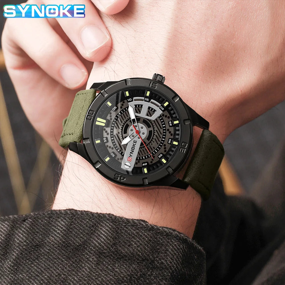 SYNOKE Men Quartz Watch Fashion Simple Business Belt Quartz Watch For Men Watch Student Wristwatch Sports Non Mechanical New