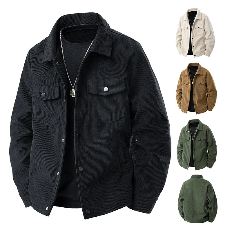 Corduroy Jacket for Men Winter Fashion Versatile Casual American Workwear Jacket Youthful Stylish Men's Clothing