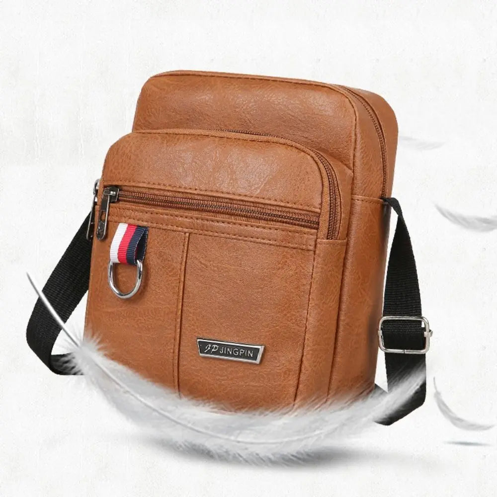 PU Leather Men's Casual Bag Large Capacity Waterproof Crossbody Bag Multifunctional Handbag Shoulder Messenger Bags Brown Black