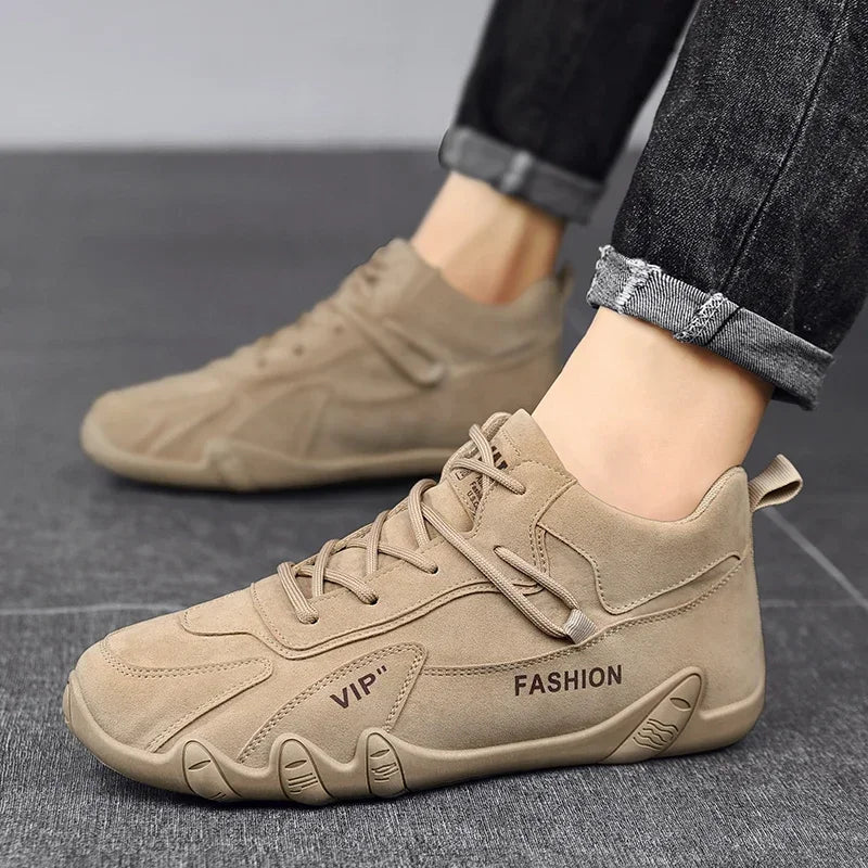 Ankle Boots for Men Casual Sneakers Non Slip Khaki Work Mens Shoe Short Boots Loafers Lace Up Zapatillas