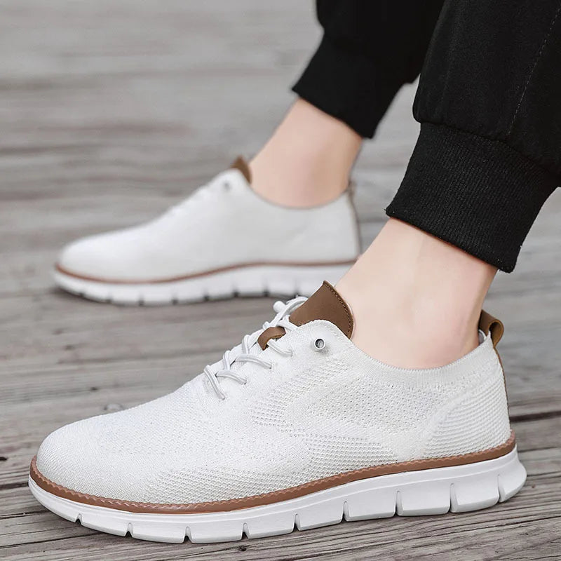 Men's Sneakers Casual Breathable Flat Shoes Outdoor Light Comfortable Anti-Slip Sports Walking Shoes