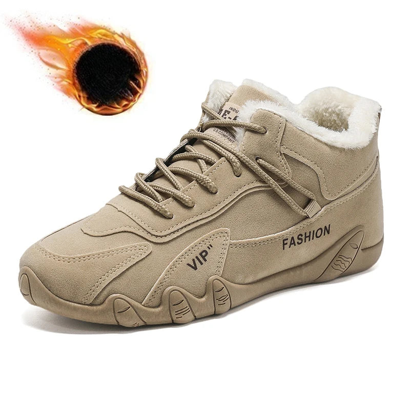 Ankle Boots for Men Casual Sneakers Non Slip Khaki Work Mens Shoe Short Boots Loafers Lace Up Zapatillas