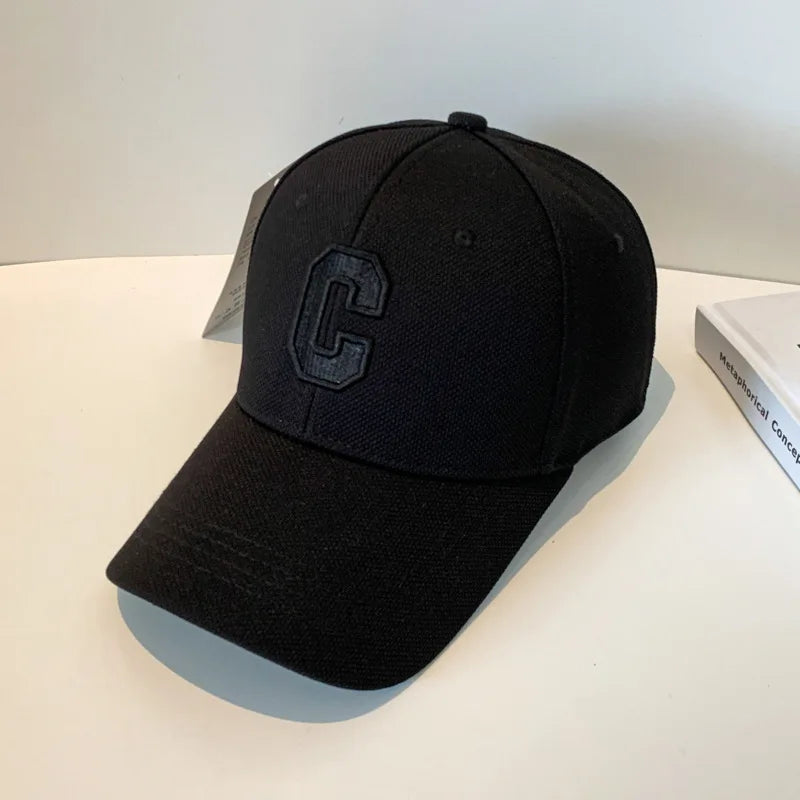 Hats for Men  New C Letter Embroidered Baseball Cap Kpop Fashion Couple Snapback Cap Men and Women Sun Hats Chapeau Homme