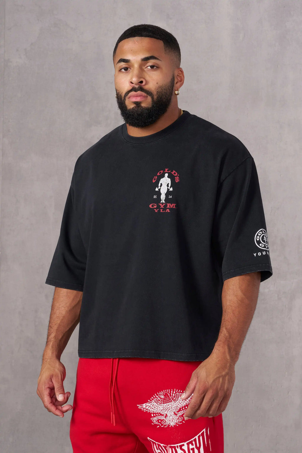 Summer new men's cotton T-shirt jogger sports fitness cotton slim short sleeve