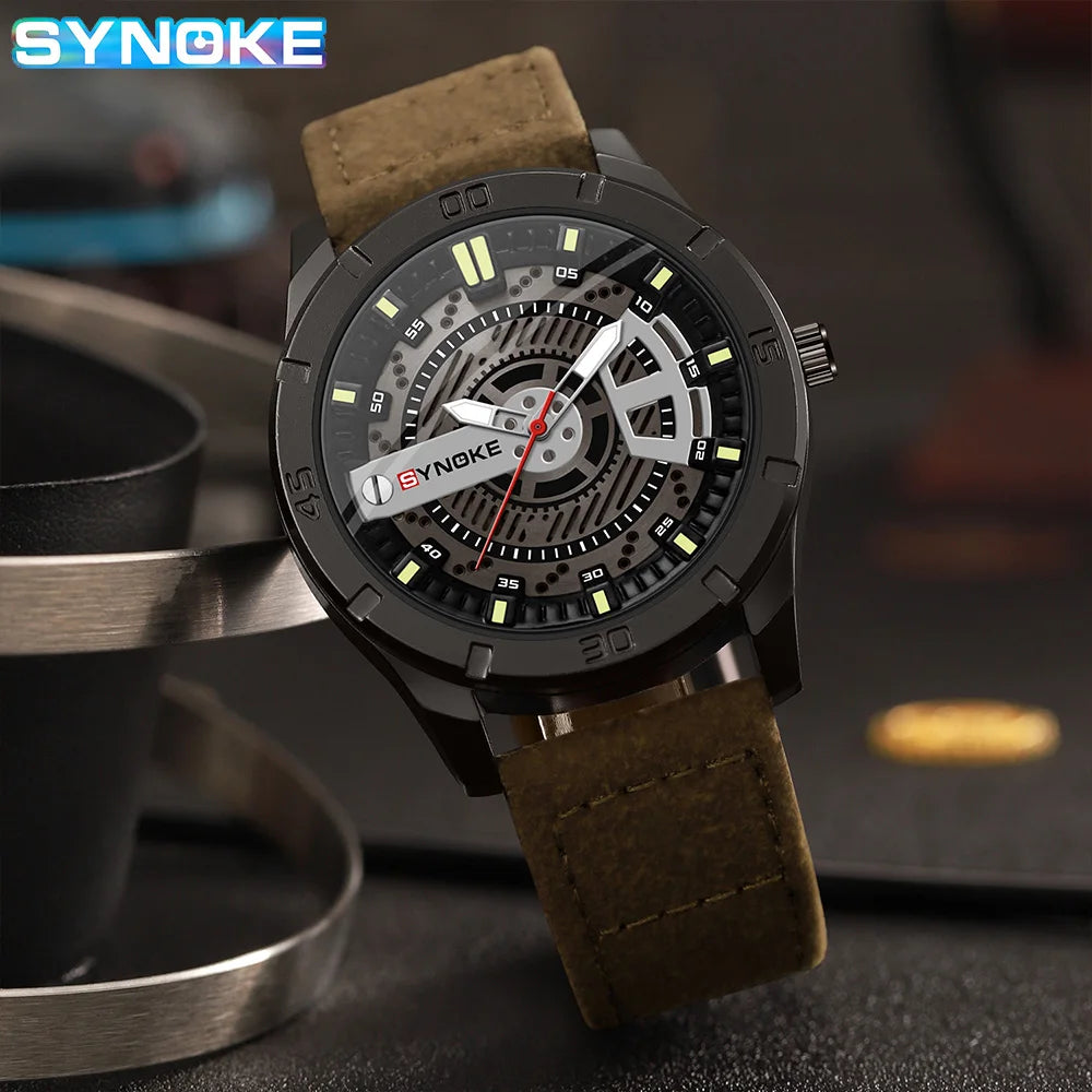 SYNOKE Men Quartz Watch Fashion Simple Business Belt Quartz Watch For Men Watch Student Wristwatch Sports Non Mechanical New