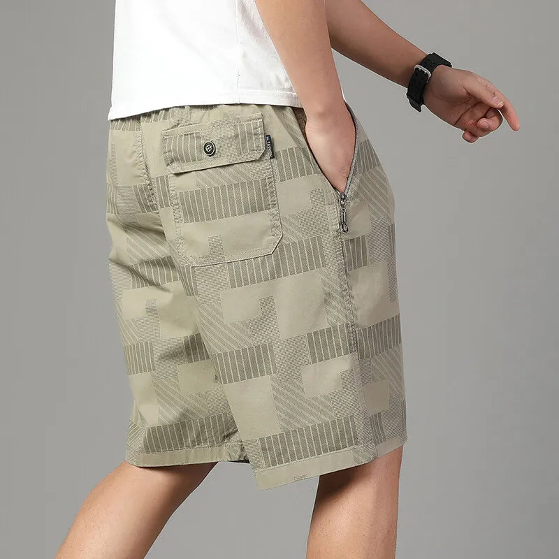 Big Size Men's Casual Shorts Summer Light Weight Shorts Outdoor Sports Cool Breathable Beach Relaxed Fit Cotton Cargo Shorts