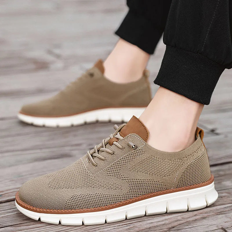 Men's Sneakers Casual Breathable Flat Shoes Outdoor Light Comfortable Anti-Slip Sports Walking Shoes