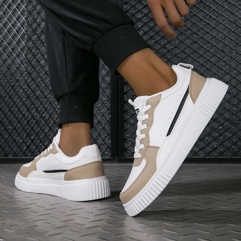 Men's Shoes Summer Breathable Trendy Versatile Casual White Sneakers Youth Non-Slip Sports Thick-Soled White Shoes