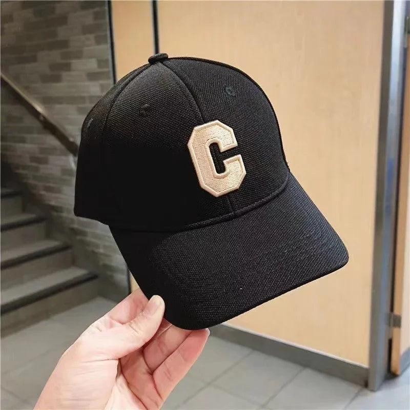 Hats for Men  New C Letter Embroidered Baseball Cap Kpop Fashion Couple Snapback Cap Men and Women Sun Hats Chapeau Homme