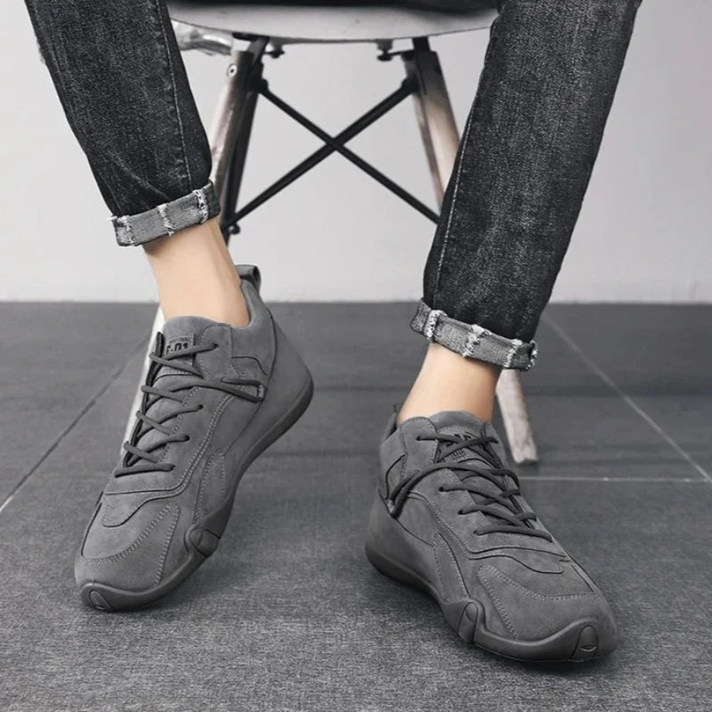 Ankle Boots for Men Casual Sneakers Non Slip Khaki Work Mens Shoe Short Boots Loafers Lace Up Zapatillas