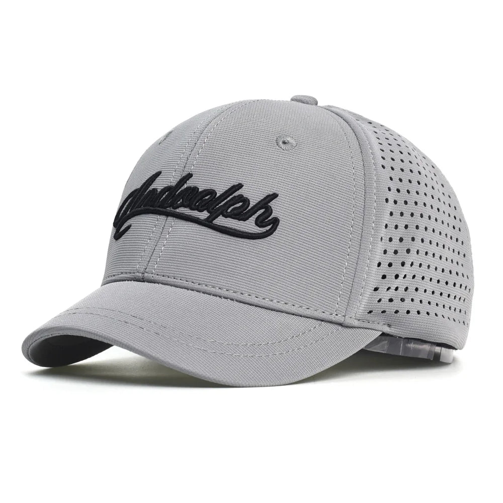 Mesh Short Brim Back Closed Baseball Cap Men Women Breathable Snapback Hats Fitted Dad Hat Adjustable Solid Trucker Style
