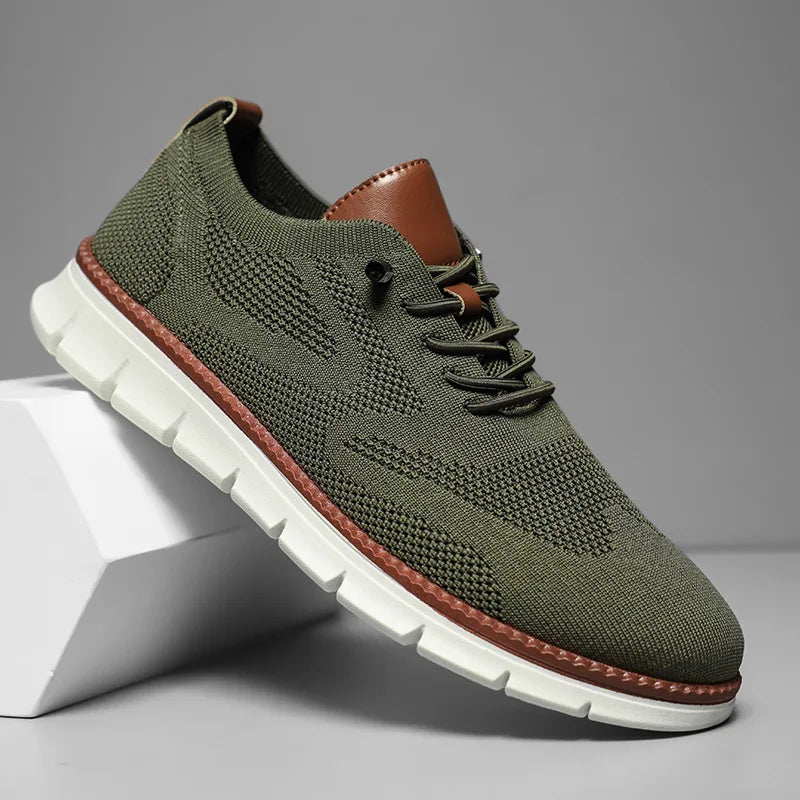 Men's Sneakers Casual Breathable Flat Shoes Outdoor Light Comfortable Anti-Slip Sports Walking Shoes