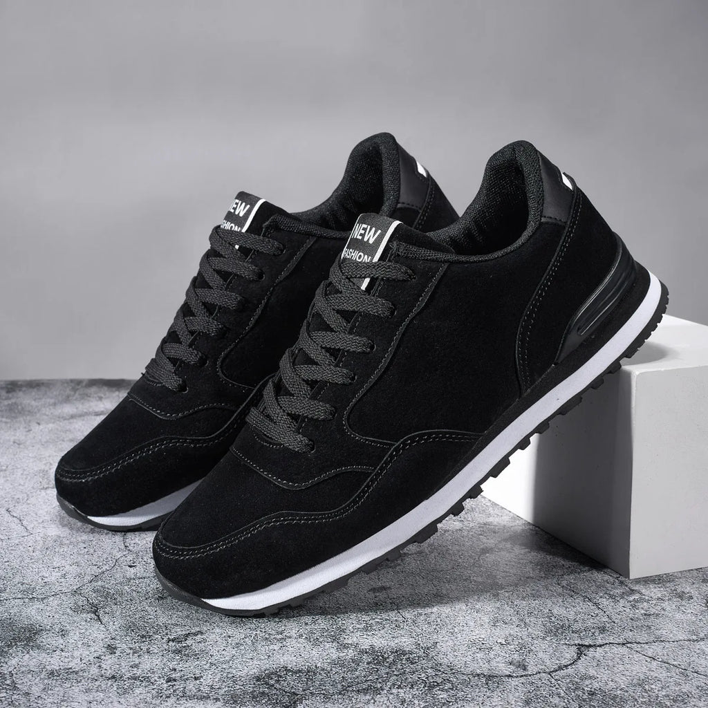 New Leather Men Running Shoes Winter Warm Unisex Sneakers Lightweight Women Walking Shoes Soft Insole Sports Shoes Lace Up 37-47